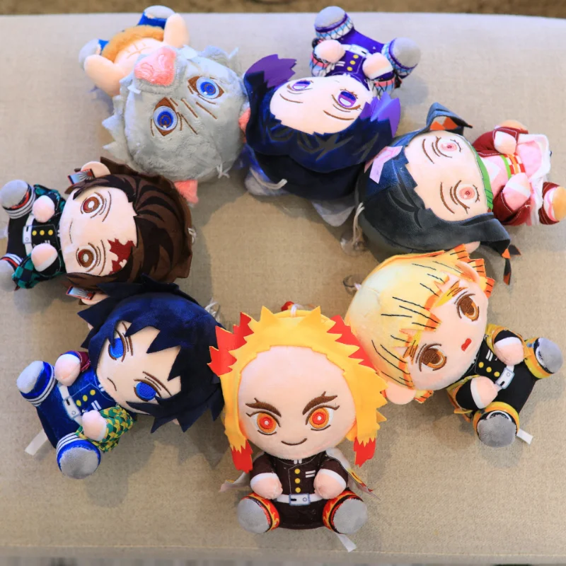 18-20cm Demon Slayer Plush Toys Anime Figure Kamado Tanjirou Zenitsu Inosuke Kamado Nezuko Cute Cartoon Stuffed Dolls Kids Gifts