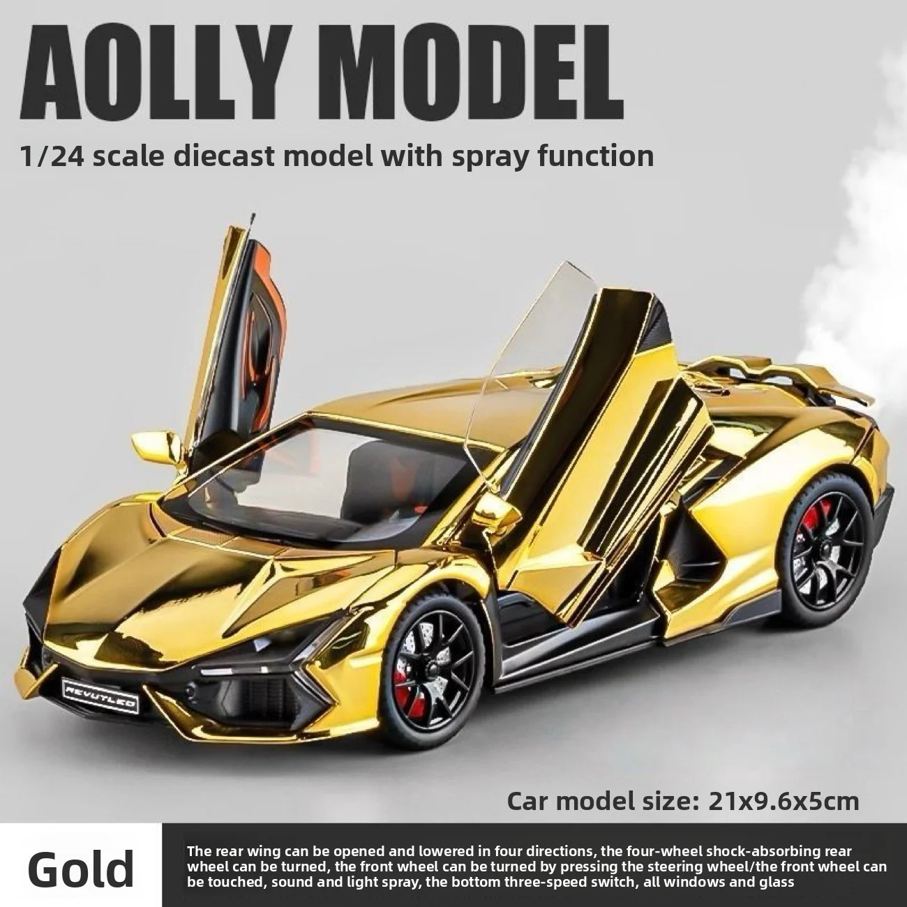 1: 24 Spray-Painted Model, Alloy Super Sports Car Miniature, Car Figurine Toy Vehicle