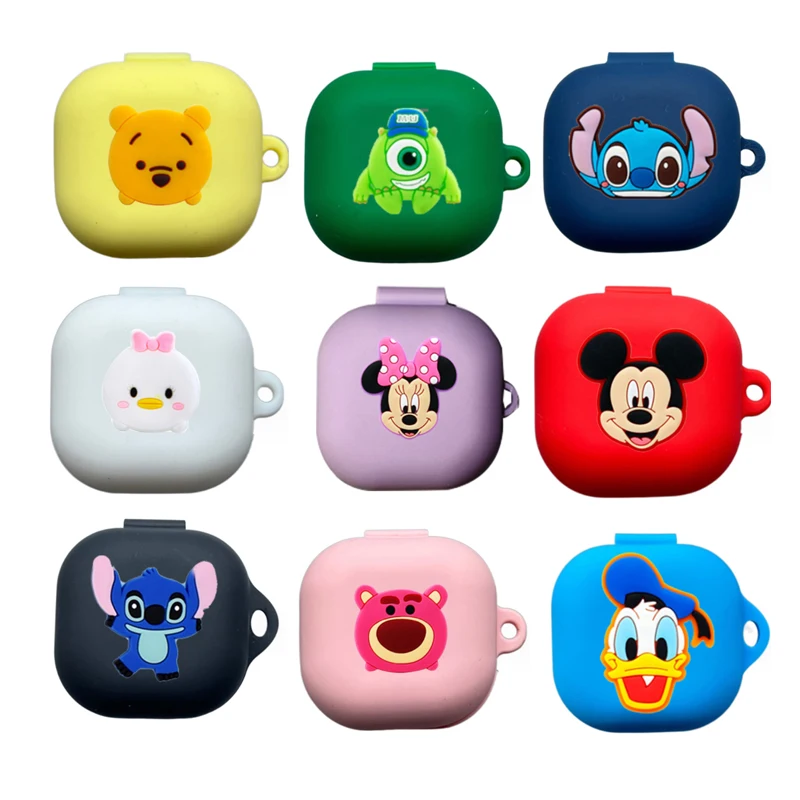 Disney Minnie Earphone Case Cover For Samsung Galaxy Buds 2/Live/Pro/Fe Silicone Bluetooth Earbuds Protective Case With Hook 