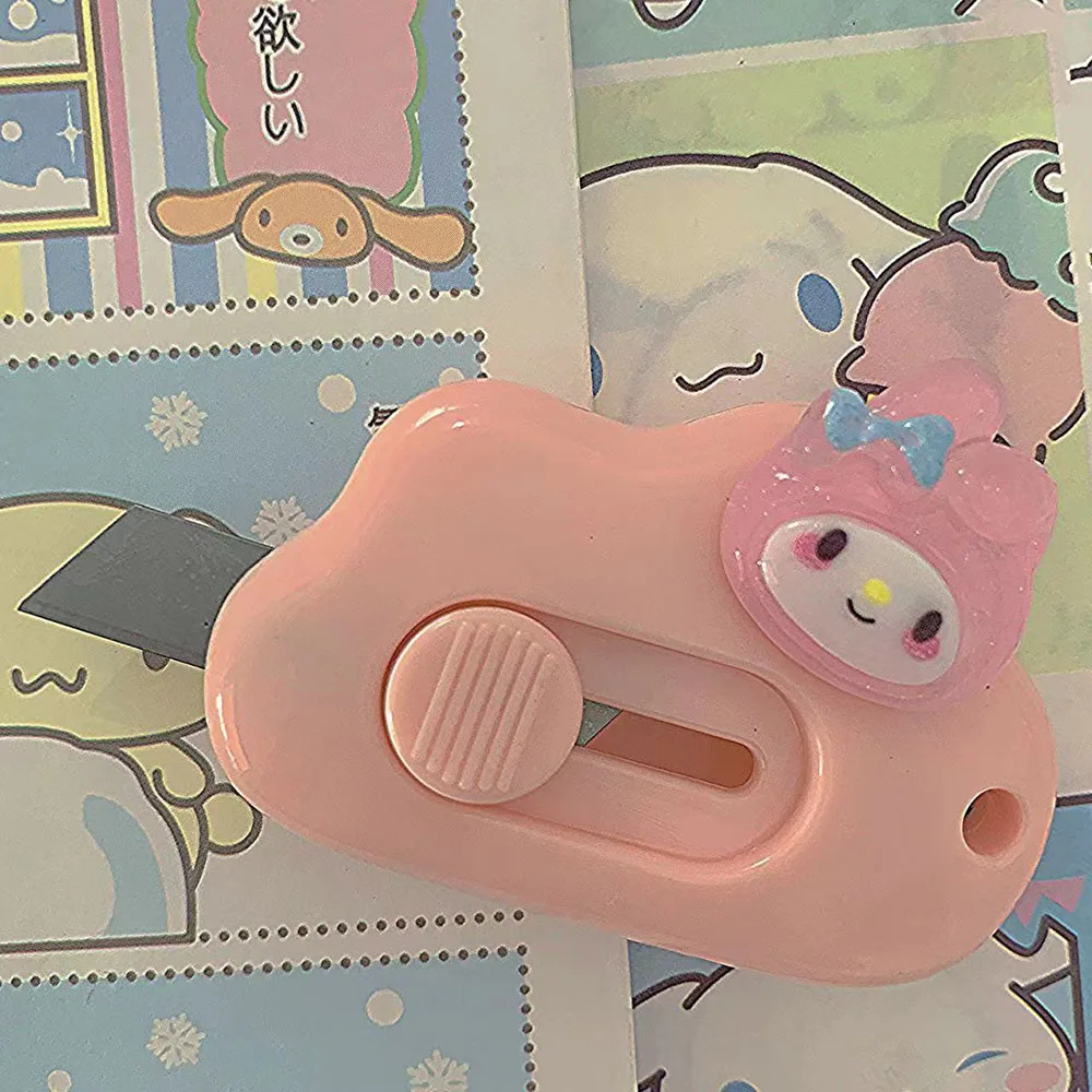 Utility Knifes Sanrio Cartoon Paper Cutters Mymelody Pochacco Kuromi Anime Cutting Paper Blade Cute Portable Office Stationery