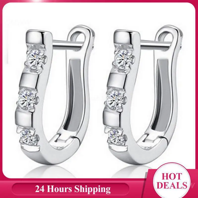 Harp Zircon Studs Authentic Stylish Elegant Sterling Silver Studs Women's Jewelry Wedding Jewelry Top-quality Craftsmanship