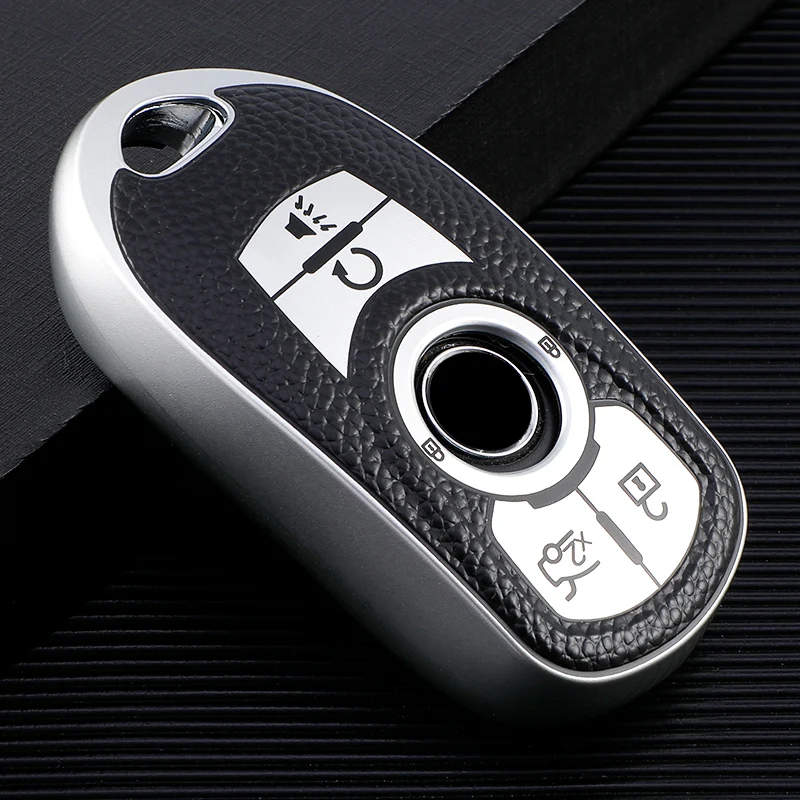 Leather TPU Car Key Cover Bag Case Shell Protector Keychain for Buick Encore Envision Excelle Lacrosse Regal Verano GX GL6