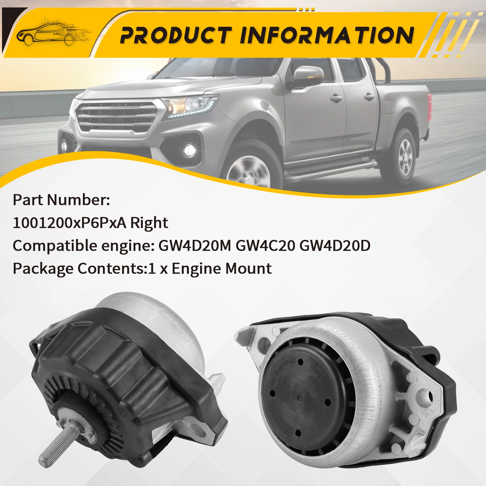 

Car Engine Mounts Assembly for Great Wall Wingle 7 Wingle 5(European Edition)GWM Poer Commercial Pickup