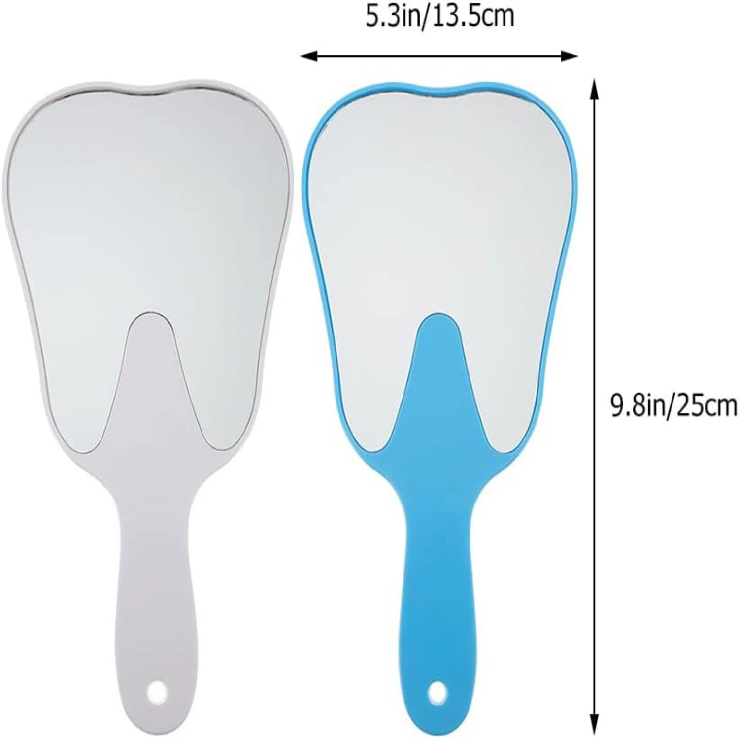 Make   Hand Held  Tooth Shaped  Dental  Tool Cosmetic Hand   Patient  Wide Viewing Angle Makeup  2Pcs Portable