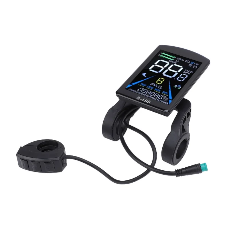 

ЖК-дисплей для электрического велосипеда, 24 В, 36 В, 48 В, 60 В, 72 В, универсальный 5-контактный водостойкий разъем S-100, панельный экран для руля 22,2 мм