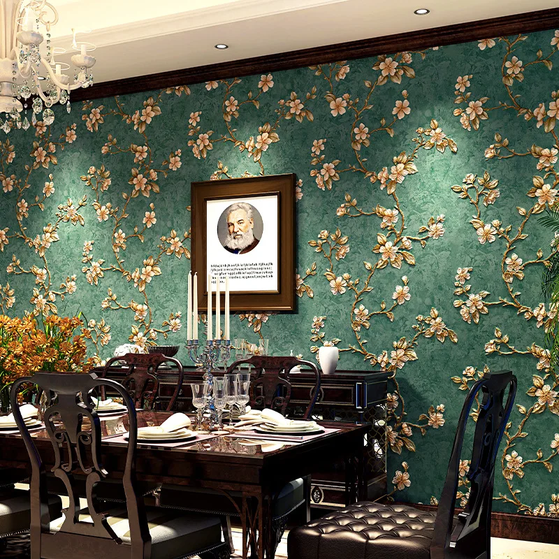 9.5M American Rustic Flower Wall Papers ClassicVintage Fresh Floral Wallpaper Home Decor Wall Mural for Bedroom Livingroom