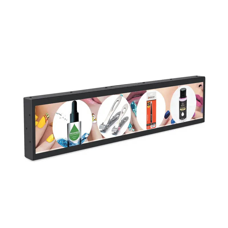 23.1 28 34 37 43 49 inch ultra wide shelf digital signage stretched bar lcd display advertising for supermarket shelves