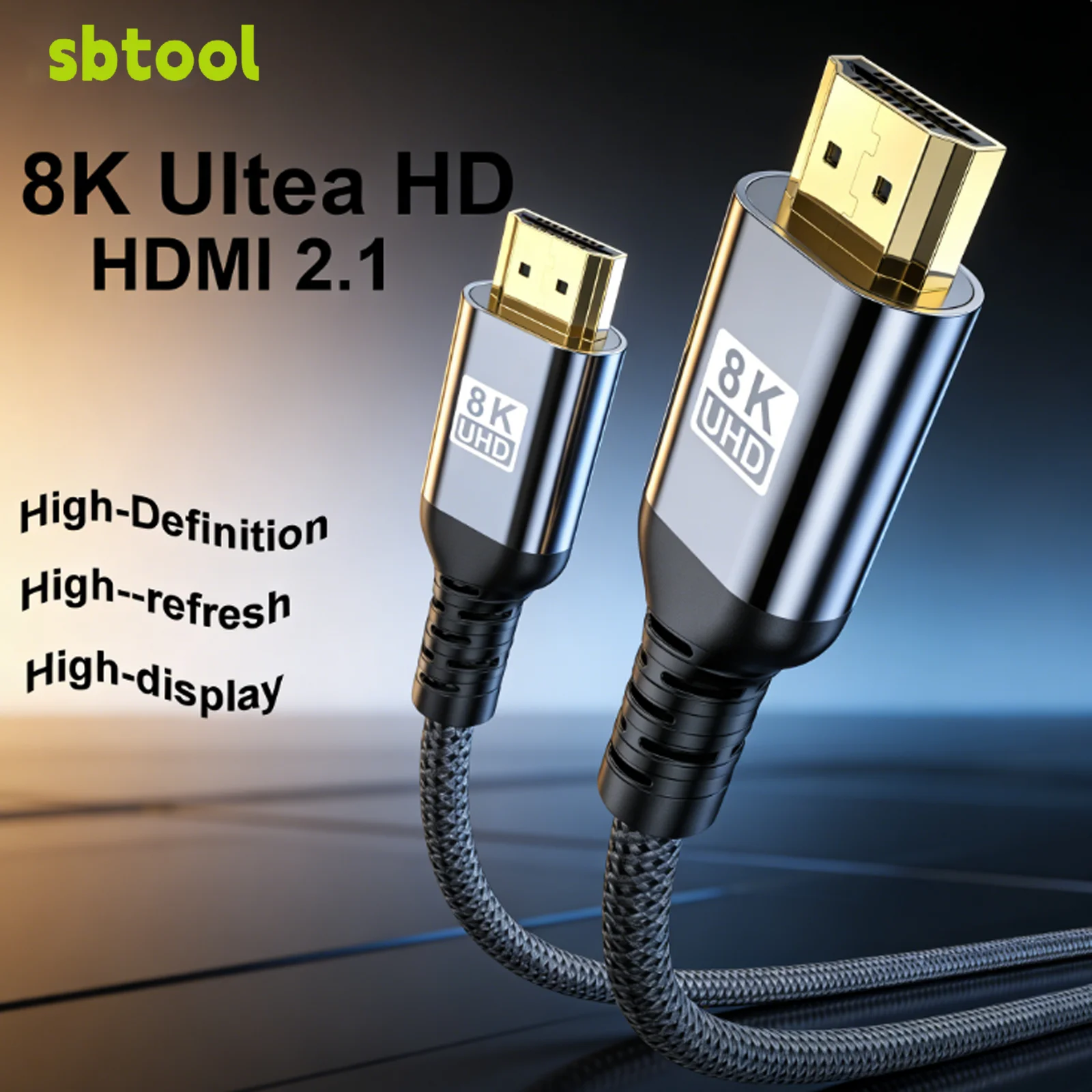 كابل HDMI 2.1 8K Ultra HD - 4K 240 هرتز لأجهزة الكمبيوتر المحمولة وشاشات التلفزيون - كابل فيديو عالي السرعة
