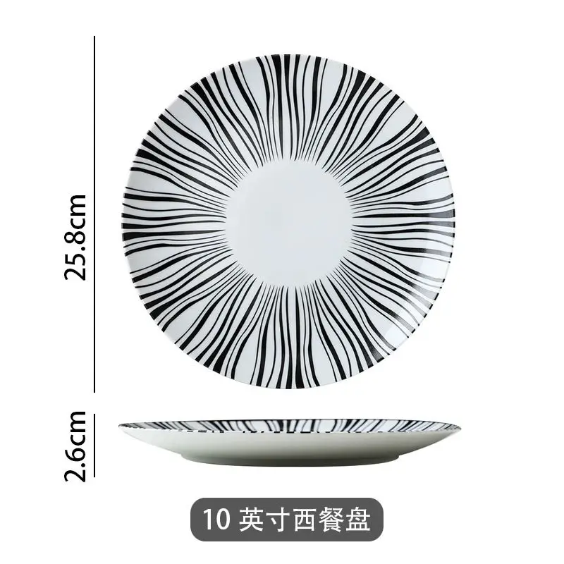 New 1pcs Creative handmade ceramic Western cuisine plate, commercial steak plate, household tableware plate, pasta plate