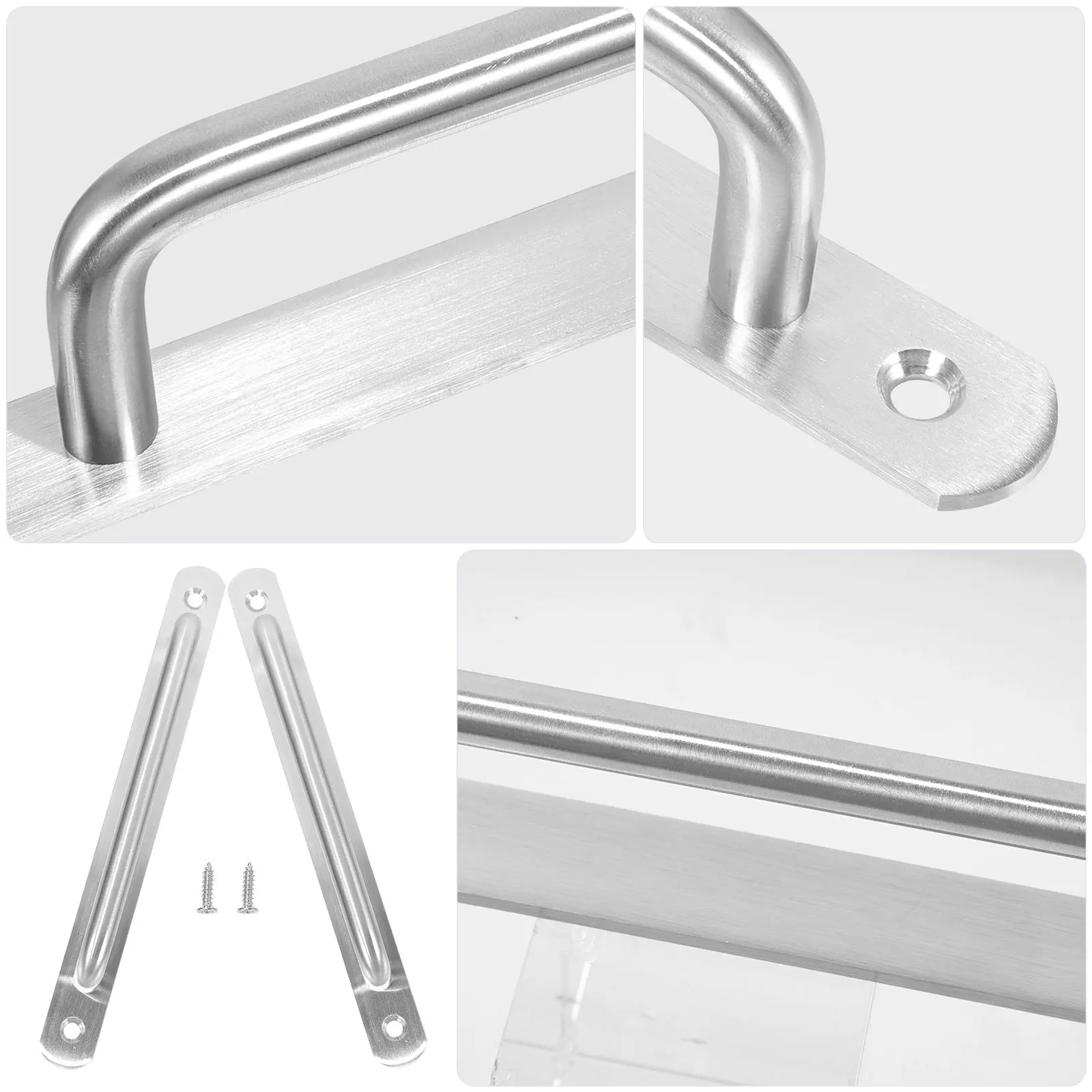 

2Pcs Stainless Steel Door Handles Modern Heavy Duty Sliding Barn Door Pull Easy Install for Wood Glass Metal Doors Interior