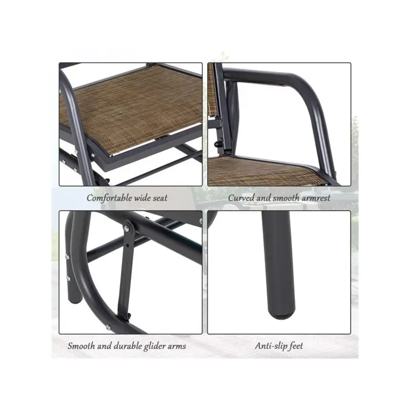 قطعتان من كراسي الشراعية الخارجية للحديقة أو الفناء، حل مريح للجلوس في الهواء الطلق #3