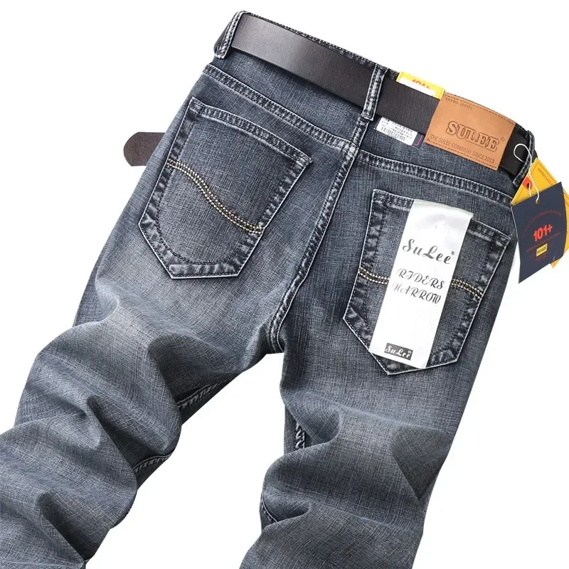 2024 marca de negocios al por menor venta al por mayor pantalones vaqueros hombres pantalones casuales de ocio cremallera mosca recta algodón hombres Biker Jeans