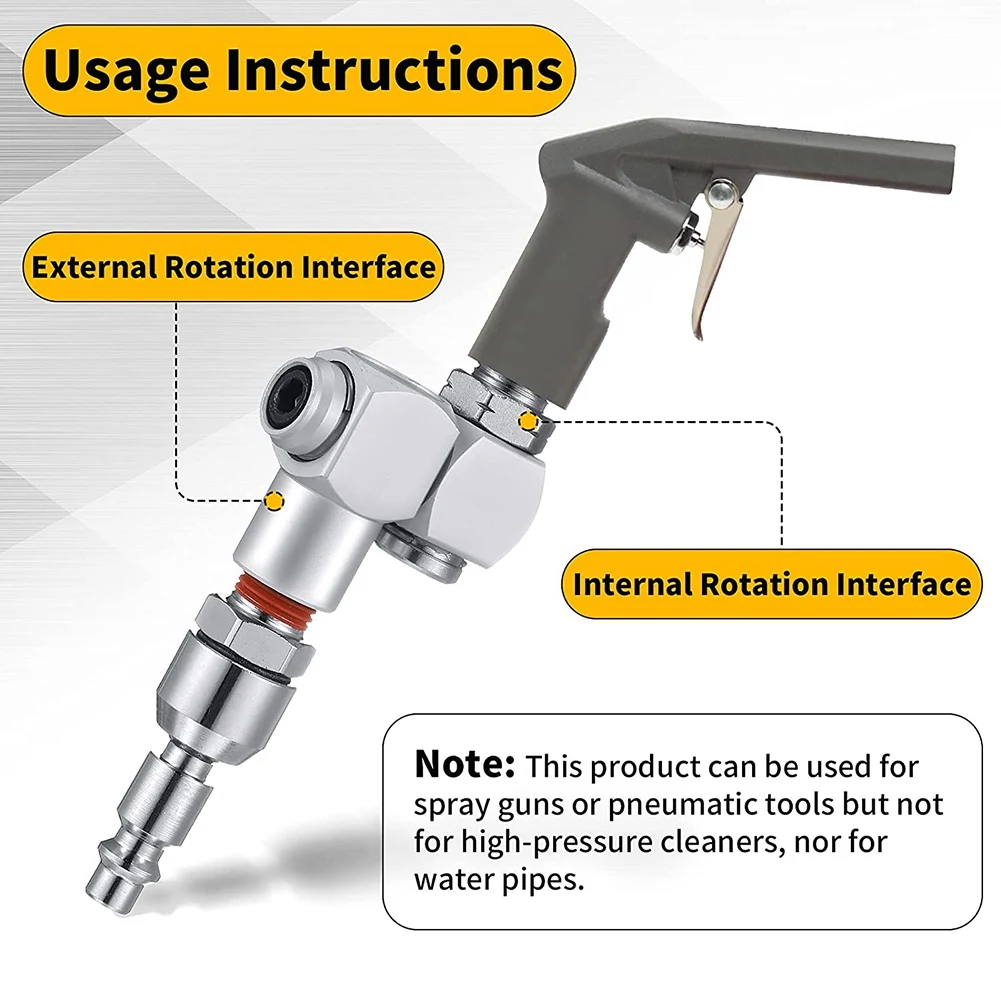 4 Pieces 1/4 Inch NPT 360 Degree Swivel Air Hose Connector 1/4 Inch Swivel Air Plug Air Fittings Connectors