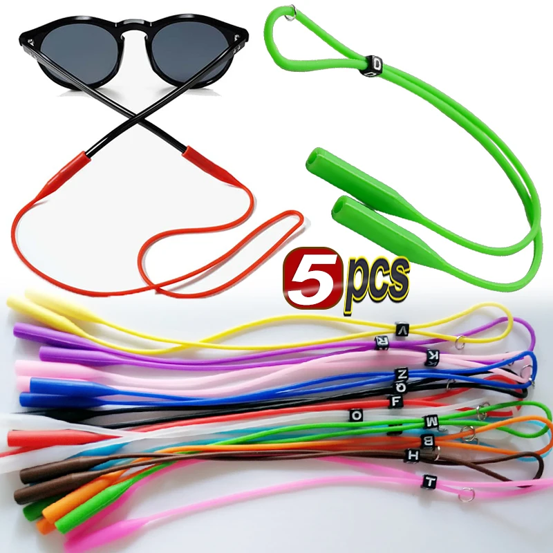 5 stücke verstellbare Farbe elastische Silikon Brillen bänder Sonnenbrille Kette Sport Anti-Rutsch-String Brille Seile Band Kordel halter