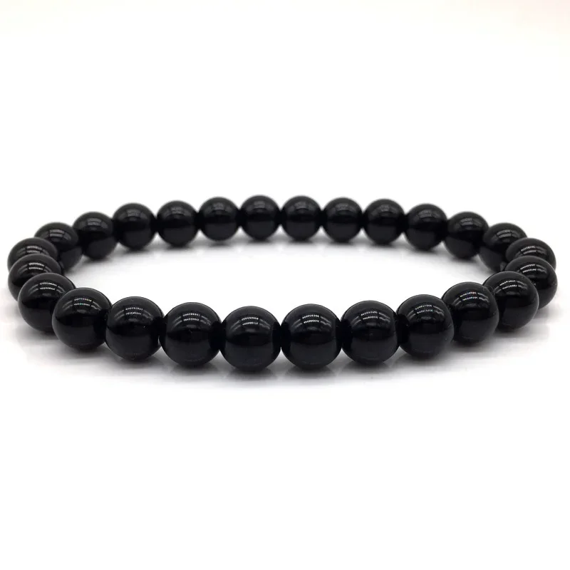 Black Fashion Stretch Bracelet Men's Vintage Handmade 8mm Tiger Eye Stone Matte Bead Bracelet jewelry