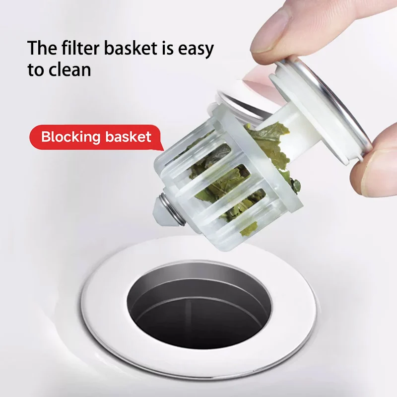 Wash Basin Drain Stopper Sink Drain Pipe Spring Core Press Type Universal Anti-odor And Insect-proof Bathroom Accessories