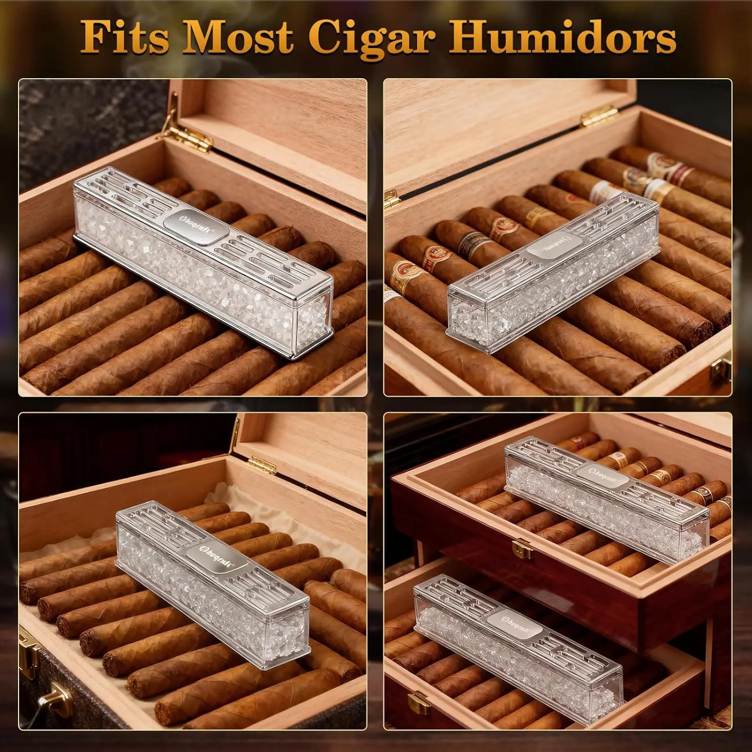 Pre-Filled Cigar Humidifier 4-Pack – Crystal Gel for 65-70% Humidity, Humidor Accessories view 6
