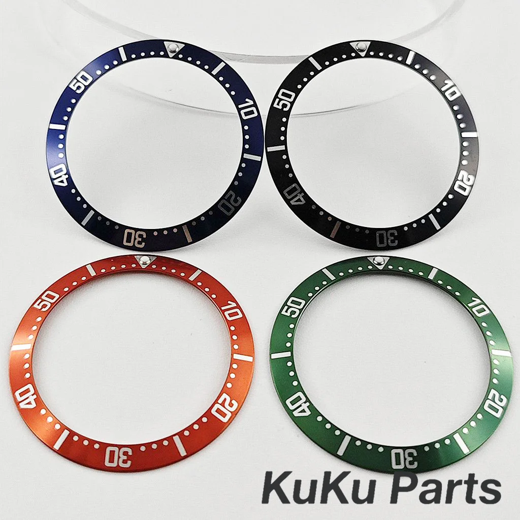 38 mm geneigte Lünette, 38 mm x 30,6 mm, hochwertiger Aluminium-Lünetteneinsatz, passend für 40 mm Gehäuse, NH34, NH35, NH36, Automatikuhrwerk