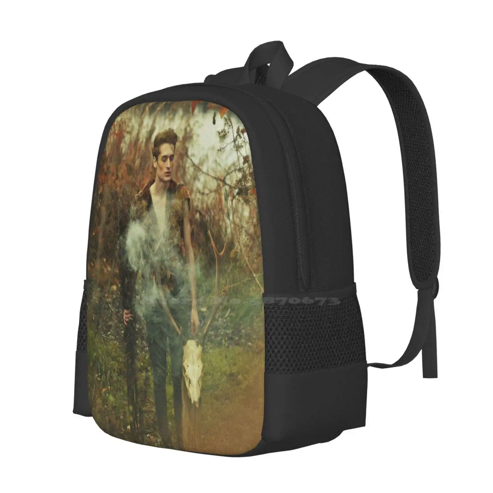 Warrior Pattern Design Bagpack School Bags Prerafaelite Man Scene Warrior Druid Forest Bones