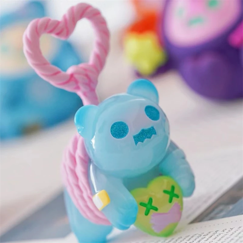 POP MART Ghost Bear ShinWoo Baddy Bear Town Series Anime Action Figure Dolls Toys Collection Decoration Christmas Gift for Kids