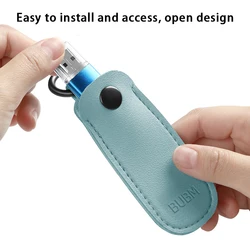 Leather Case Portable Pocket USB Flash Drive Storage Bags Protective Cover Key Ring Memory Card Stick Bag Waterproof