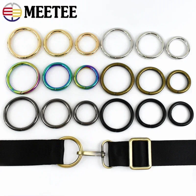 10/20Pcs 12-38mm Metal O Rings Buckles Handbag Belt Connector Circle Clasp Buckle for Bag Strap Clothes DIY Sewing Accessories