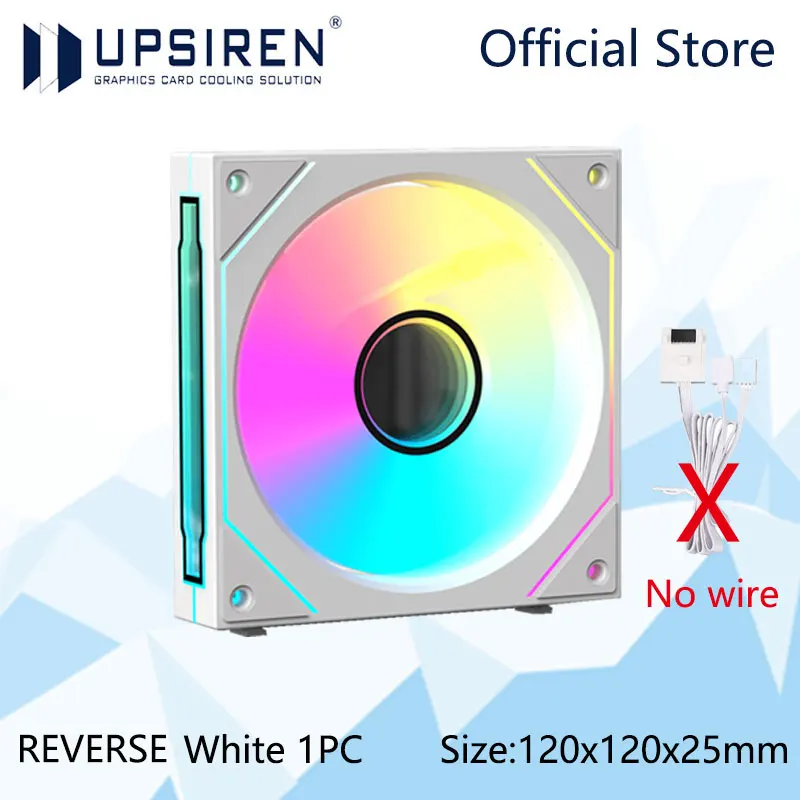 UPSIREN WF-2 Free Wire-Splicing Chassis Fan 12CM 5V 3pin ARGB/4pin PWM Large Air Volume Case fans 47.2CFM/800-1800RPM/30dBA