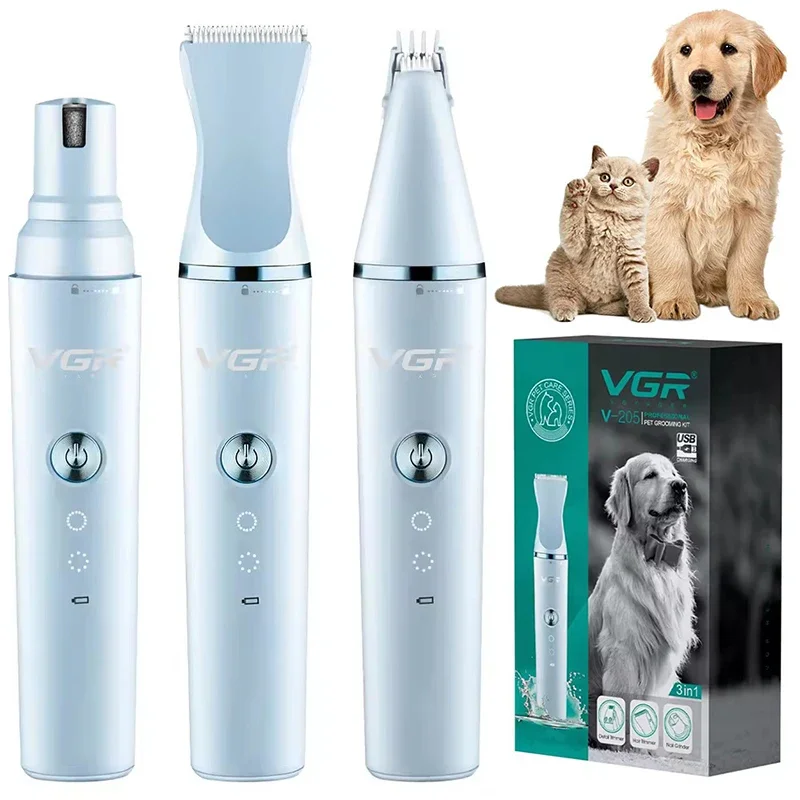 

3-in-1 Multi-functional Electric Dog Clippers For Grooming Cordless Dog Shaver Clippers Trimmers Low Noise Pet Grooming Tools
