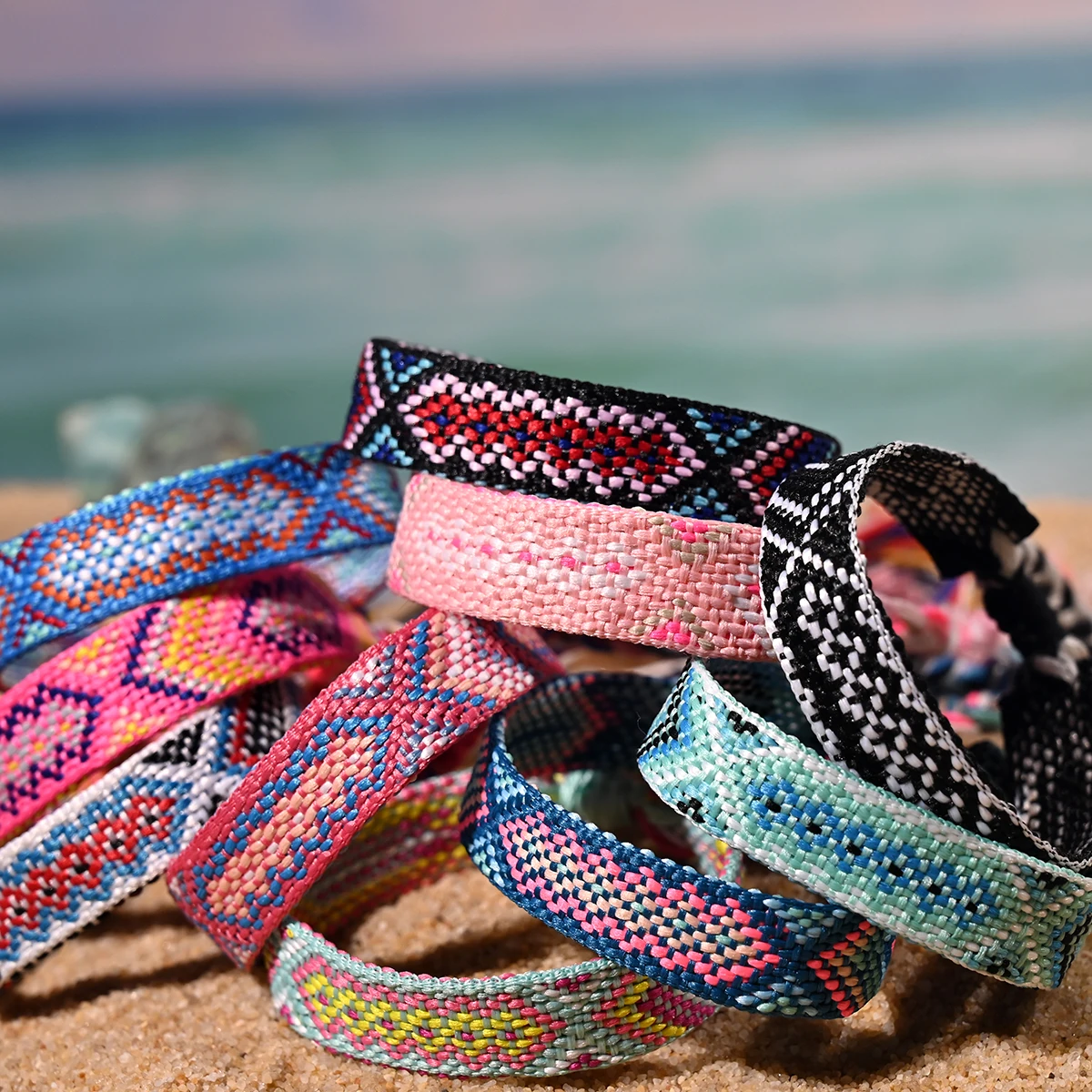 10Pcs/Lot Friendship Bracelet for Women And Men Summer Beach Bohemian Weave Free Charm Bracelets for Girl image 6