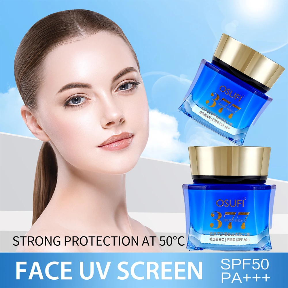 

OSUFI Brighten Sunscreen Face Care Lotion Oil Control Sunscreen SPF50+ Moisturizing Face Concealer CC Cream Base Makeup Skincare