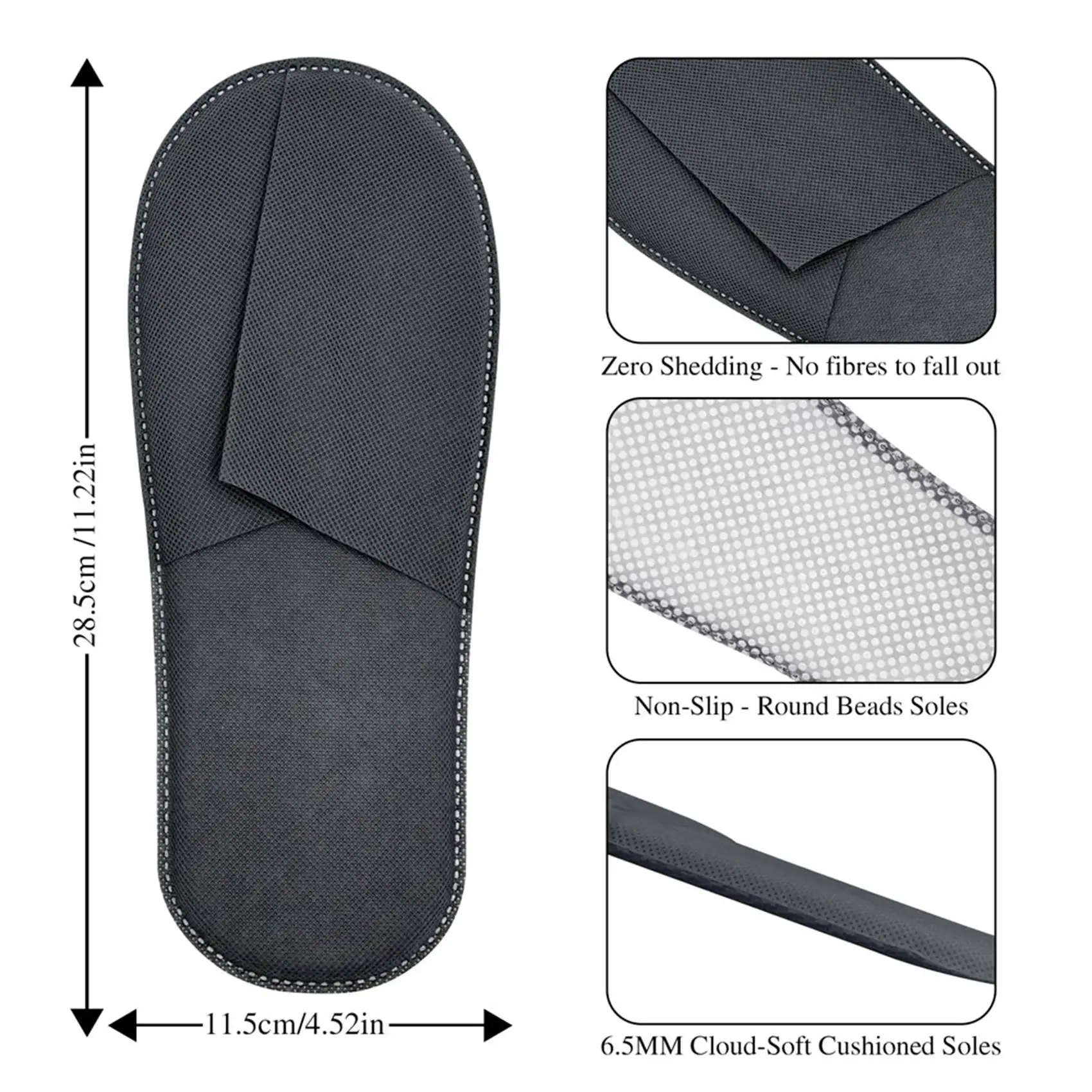 

【NOW SAVE】100 Pairs Disposable Slippers Bulk,50 White And 50 Grey Disposable Slipper, Hotel, Spa Slippers Closed For Travel Home