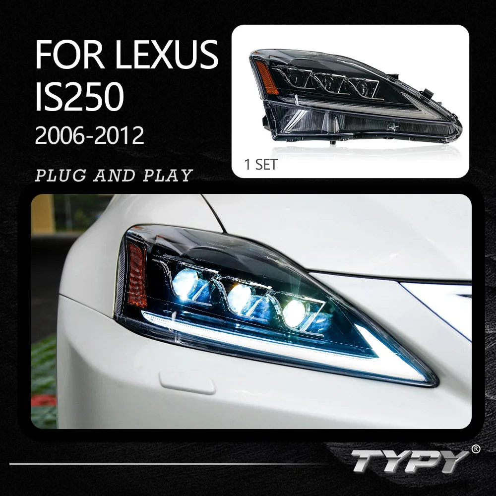 TYPY Car Headlights For Lexus IS250 2006-2012 LED Car Lamps Daytime Running Lights Dynamic Turn Signals Automotive Accessories