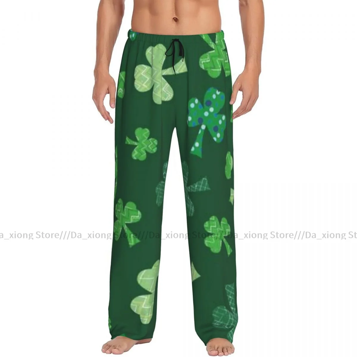 Shamrocks Clovers Pattern Pijama para Homens, Calças Lounge, Sleep Bottoms, Pijama