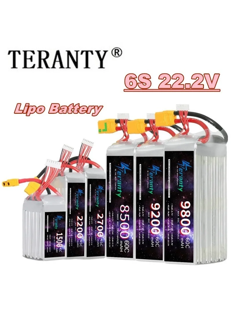 TERANTY 6S 22.2V 1500/2200/2700/3000/3500/4600/5600/6500/7200/8000/8500/9200/9800mAh Akumulator Lipo do Samolotów Samochodów Dronów Łodzi — zdjęcie produktu 7