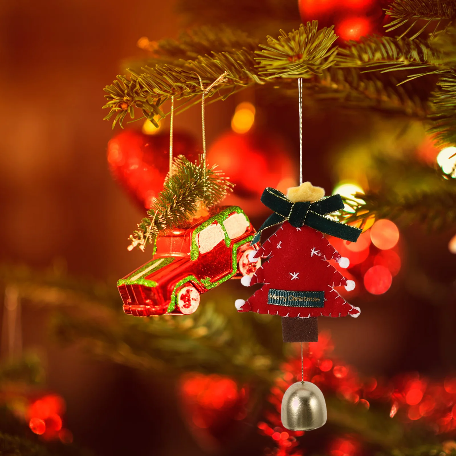 

Christmas Tree Pendant Decorations Hanging Ornaments Beautiful Small Red Holiday