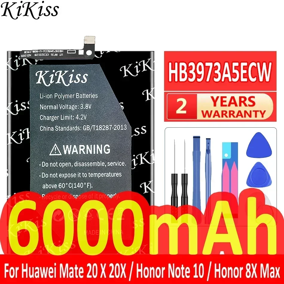 6000mAh KiKiss Battery HB3973A5ECW HB4073A5ECW For Huawei Mate 20 X Mate20X / For Honor Note 10 Note10 / For Honor 8X Max 8XMax