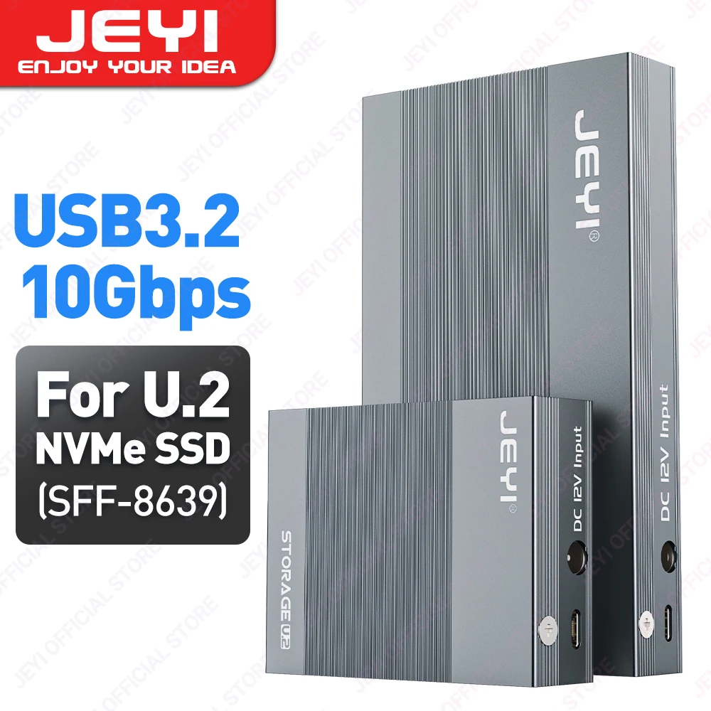 JEYI-NVMe SSD Docking Station, USB 3.2, 10Gbps Gabinete U.2, SFF-8639, 2.5 \