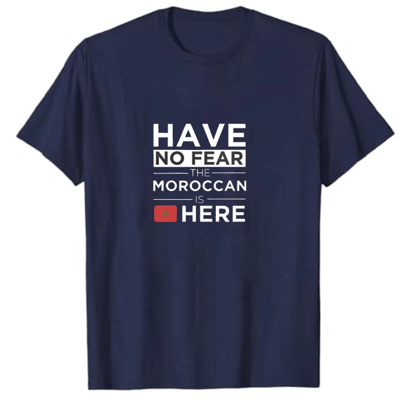 مضحك تي شيرت للرجال ليس لديهم خوف المغربي هنا طباعة بلايز خطابات الجرافيك تي شيرت ملابس حريمي Hipste القطن المحملة #5