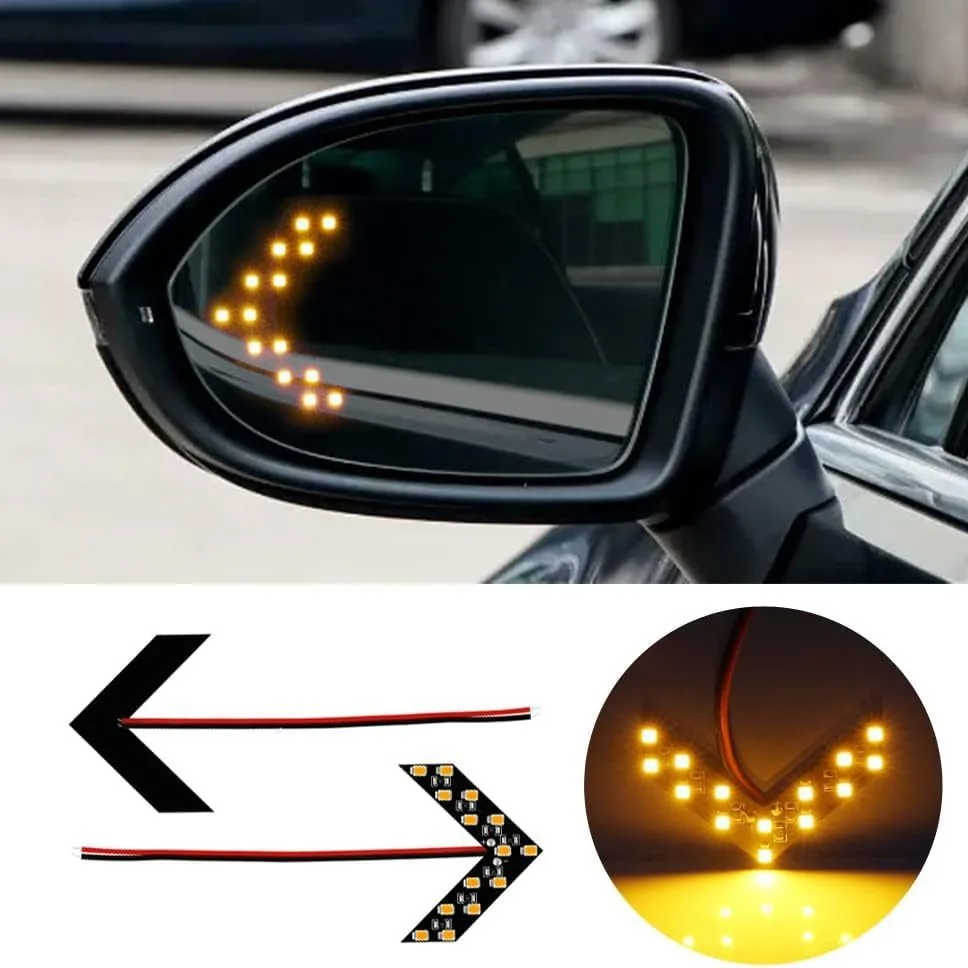 Hidden rearview mirror turn signal LED turn signal 14SMD LED arrow indicator light yellow