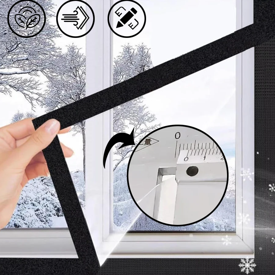 Nuevo estilo de tela plástica de sellado de película cálida y resistente al viento para ventana de invierno, cortinas a prueba de viento de invierno, aislamiento frío y anticongelante