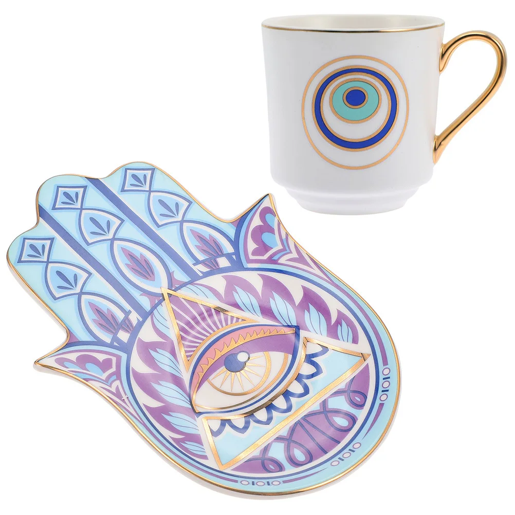 

1 комплект, винтажная кофейная чашка, блюдце, керамическая эргономичная ручка, удобная ручка, керамическая чашка для послеобеденного чая, домашнее офисное использование