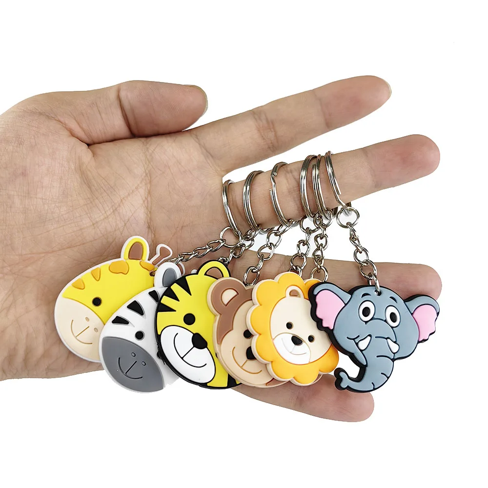 12pcs Jungle Animals Keychain Lion Monkey Keychain Wildlife Theme Birthday Party Decoration Jungle Safari Favors Gifts