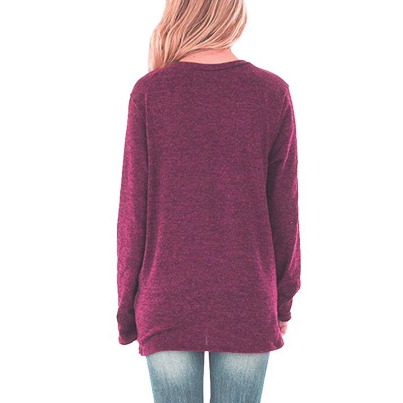 Dames Cold Shoulder Tops Lange Mouw Twist Knoop Top Casual Tuniek Blouse T-Shirts Dames Streetstyle Casual Baggy Tuniek Tops