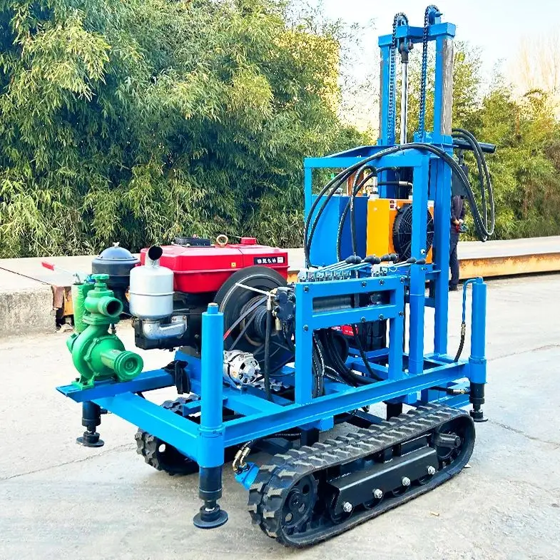 

Customized Hydraulic Diesel Water Well Drilling Rig Portable Borehole Machine 22HP-35HP 100m-180m High Efficiency