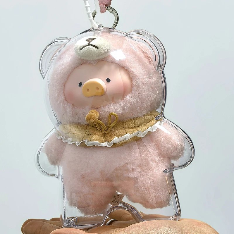 Für Plüschpuppen Display Tasche Transparente Acryl Aufbewahrungskoffer für Lulu the Piggy No Doll Tragbare Kabel-Organizer-Box