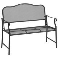 Garden bench metal weatherproof 2-seater up to 220 kg loadable park bench with backrest 113 cm x 58 cm x 98 cm black
