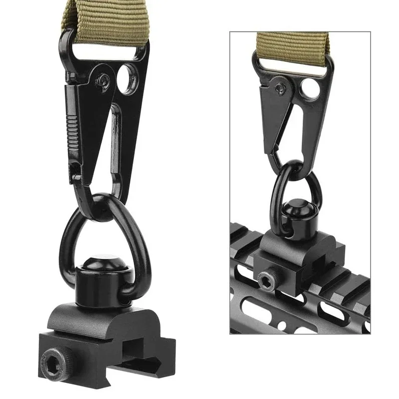 1PC M-Lok Fibbia a sgancio rapido con perno girevole QD Strap Anello adattatore per montaggio su guida Accessori per armi da caccia all\'aperto