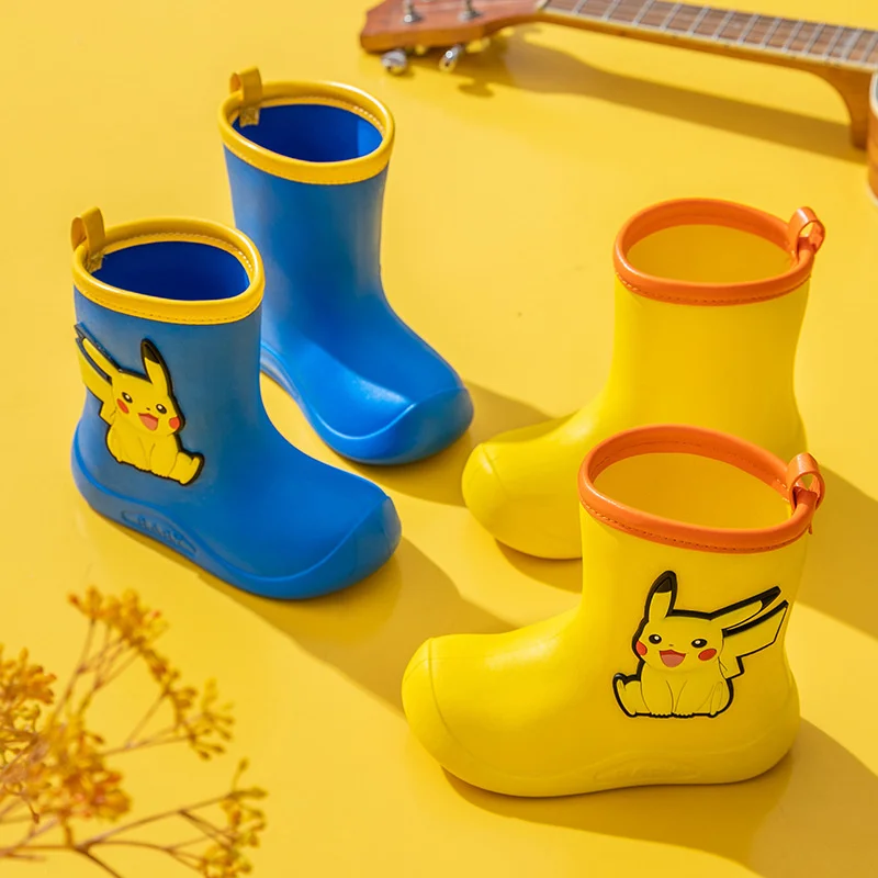 Pokemon Pikachu Pink Rubber Boots for Kids Waterproof Shoes Infant Rain Boots Girls Child Rain Boot Kid Baby Kids\' Rainboots Boy