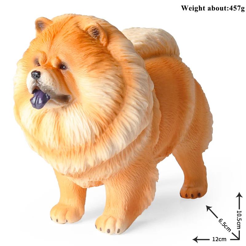 Oenux Classic Chow Chow Simulation Big Dog Pet Animals Model Action Figures Solid PVC High Quality Collection Toy Kids Gift