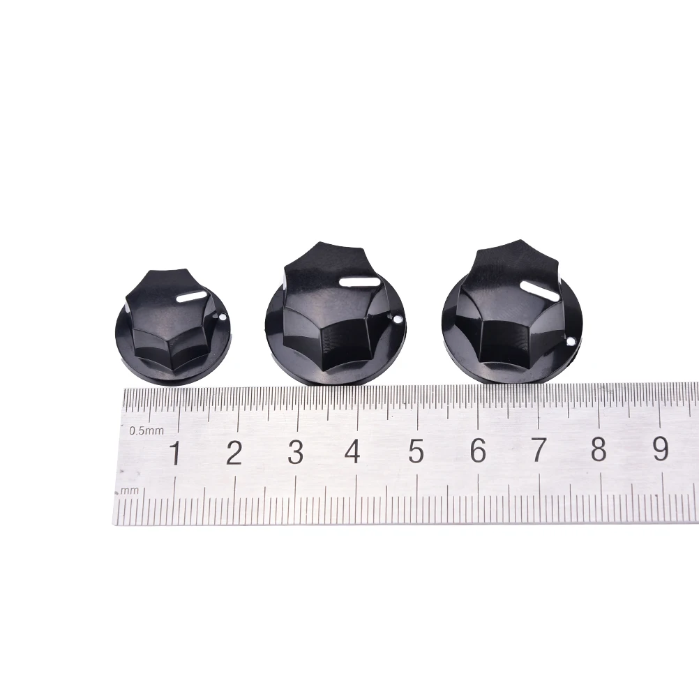 3 Pcs Amp Volume Tone Control Knobs Plasti Black Vintage Style Jazz Bass Guitar Accessories